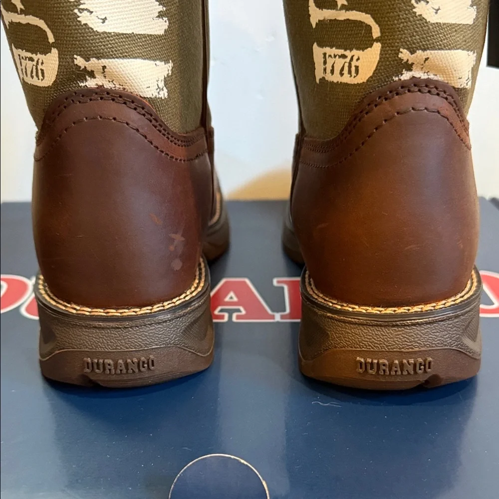 Lil' Rebel™ by Durango® Big Kids' Army Western Boot | Size 5.5 - Picture 5 of 12